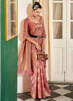 Cotton Modal Silk Onion Pink Color Zari Work Saree Party Wear 8 Cotton Modal Silk Onion Pink Color Zari Work Saree Party Wear -Sari Grace Shop cotton modal silk onion pink color zari work saree samam1983 u