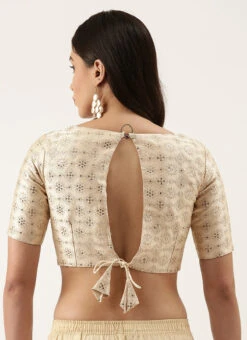 Cream Silk Embroidered Work Blouse Party Wear 9 Cream Silk Embroidered Work Blouse Party Wear -Sari Grace Shop cream silk embroidered work blouse blspfb137cr b