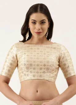 Cream Silk Embroidered Work Blouse Party Wear 8 Cream Silk Embroidered Work Blouse Party Wear -Sari Grace Shop cream silk embroidered work blouse blspfb137cr u
