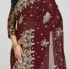 Dark Brown Georgette Hand Work Saree Festive Wear -Sari Grace Shop dark brown georgette hand work saree sadsf4224 l