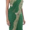 Dark Green Chiffon Border Saree Wedding Wear 1 Dark Green Chiffon Border Saree Wedding Wear -Sari Grace Shop dark green chiffon border saree sa21i02135 l