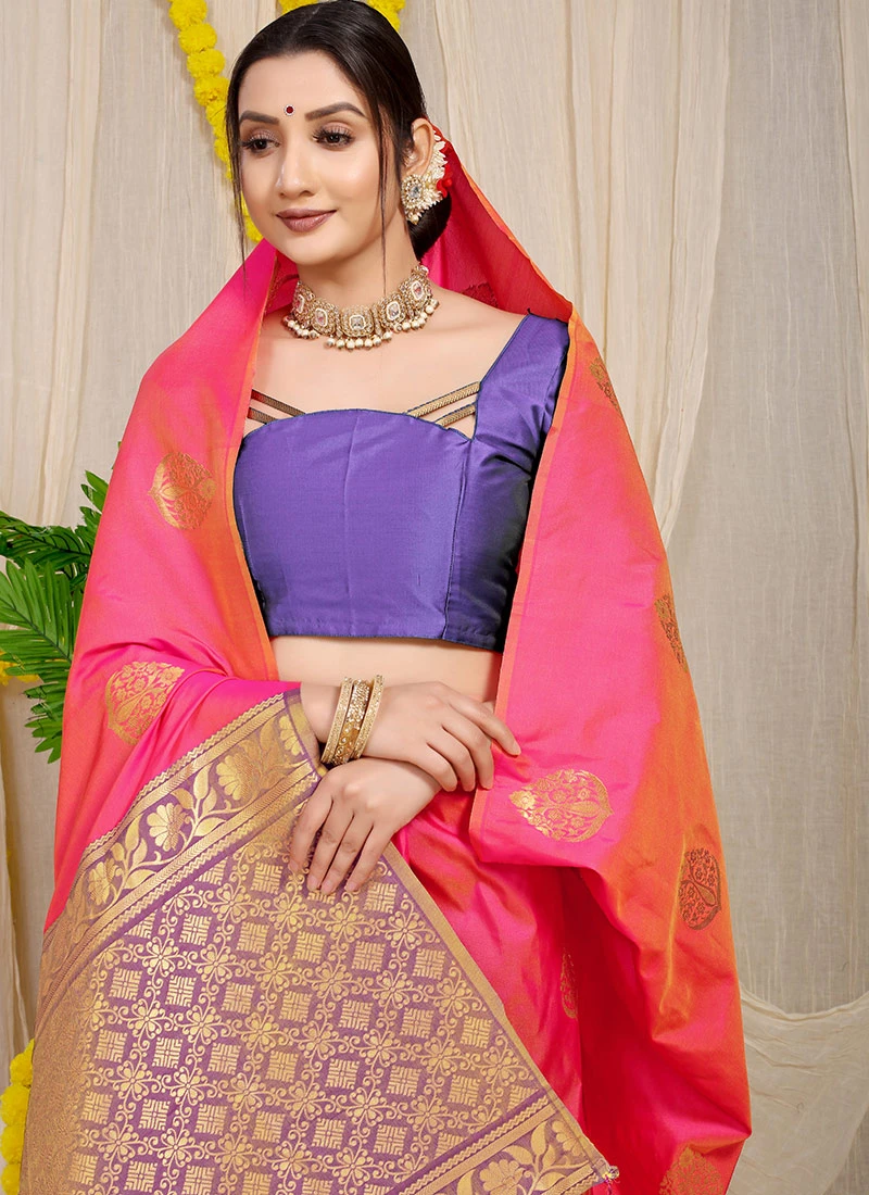 Dark Pink Color Patola Silk Zari Weaving Work Saree Party Wear 6 Dark Pink Color Patola Silk Zari Weaving Work Saree Party Wear - Image 4