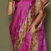 Embroidered Rani Pink Color Pure Banarasi Silk Saree Wedding Wear 1 Embroidered Rani Pink Color Pure Banarasi Silk Saree Wedding Wear -Sari Grace Shop embroidered rani pink color pure silk saree savns117g l