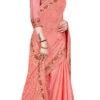 Embroidery And Stone Work Peach Color Chinon Saree Festive Wear -Sari Grace Shop embroidery and stone work peach color chinon saree sasstsktrm8241 l