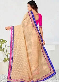 Embroidery Work Peach Color Georgette Saree Party Wear 9 Embroidery Work Peach Color Georgette Saree Party Wear -Sari Grace Shop embroidery work peach color georgette saree sassd30705 b