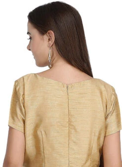 Gold Art Dupion Silk Plain Blouse Festive Wear 9 Gold Art Dupion Silk Plain Blouse Festive Wear -Sari Grace Shop gold art dupion silk plain blouse bldiw21 b