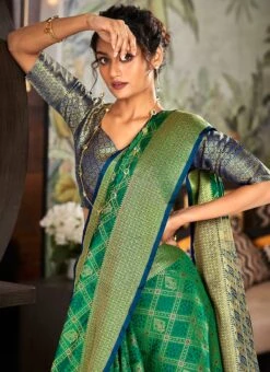 Green Art Silk Handloom Sari Festive Wear 9 Green Art Silk Handloom Sari Festive Wear -Sari Grace Shop green art silk handloom sari samam2194 b
