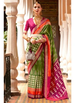 Green Art Silk Patola Saree Festive Wear -Sari Grace Shop green art silk patola saree sasli2138888 u