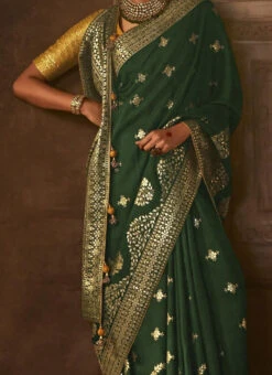Green Art Silk Zari Saree Festive Wear