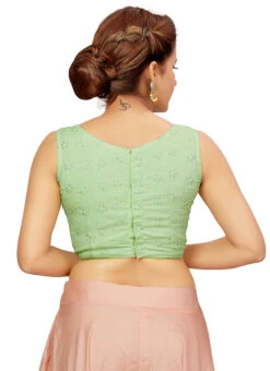 Green Blended Cotton Sequins Blouse After Six Wear -Sari Grace Shop green blended cotton sequins blouse blmff1828gr b