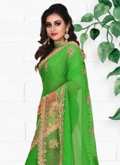 Green Georgette Hand Work Saree Party Wear -Sari Grace Shop green georgette hand work saree sadsf4841 b