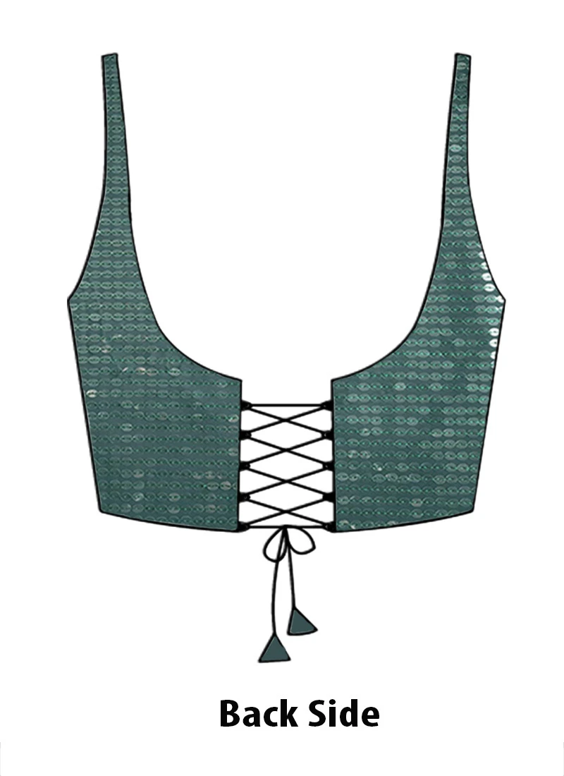 Green Georgette Sequins Blouse Party Wear 3 Green Georgette Sequins Blouse Party Wear