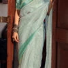 Green Organza Woven Work Saree Festive Wear -Sari Grace Shop green organza woven work saree sassls3892 l
