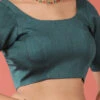 Green Silk Solid Stitched Readymade Blouse Party Wear -Sari Grace Shop green silk solid stitched readymade blouse blspfb237g l