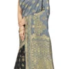 Grey N Black Color Woven Work Banarasi Silk Saree Festive Wear -Sari Grace Shop grey n black color woven work banarasi silk saree sasstsktww8560b l
