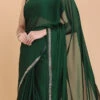 Hand Work Beads Work Dark Green Color Chiffon Saree Party Wear 1 Hand Work Beads Work Dark Green Color Chiffon Saree Party Wear -Sari Grace Shop hand work beads work dark green color chiffon saree sadcscb16a l