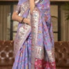 Lavender Banarasi Silk Printed Saree Party Wear -Sari Grace Shop lavender banarasi silk printed saree samkns957201001h l