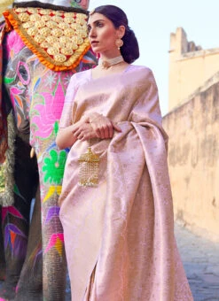 Lavender Benarasi Silk Zari Work Saree Festive Wear 9 Lavender Benarasi Silk Zari Work Saree Festive Wear -Sari Grace Shop lavender benarasi silk zari work saree samkns881238005 b