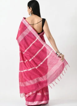 Magenta Blended Cotton Sari After Six Wear 9 Magenta Blended Cotton Sari After Six Wear -Sari Grace Shop magenta blended cotton sari sadmfs034 b
