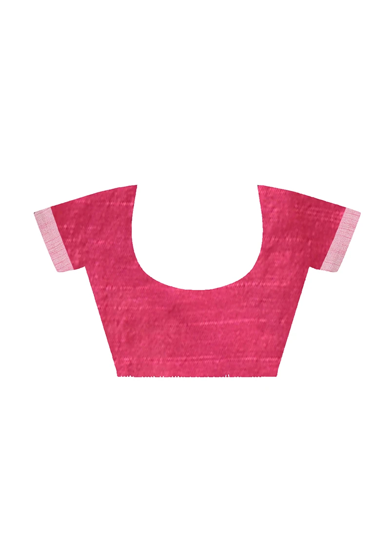 Magenta Blended Cotton Sari After Six Wear 3 Magenta Blended Cotton Sari After Six Wear