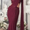 Maroon Lycra Embroidered Saree Party Wear 2 Maroon Lycra Embroidered Saree Party Wear -Sari Grace Shop maroon lycra embroidered saree samkns12712510 l