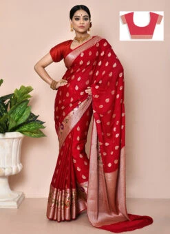 Maroon Pure Chiffon Georgette Zari Work Saree Festive Wear -Sari Grace Shop maroon pure chiffon georgette zari work saree savns159g u