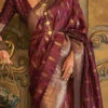 Maroon Silk Zari Work Saree Festive Wear 1 Maroon Silk Zari Work Saree Festive Wear -Sari Grace Shop maroon silk zari work saree samkns10787001 l