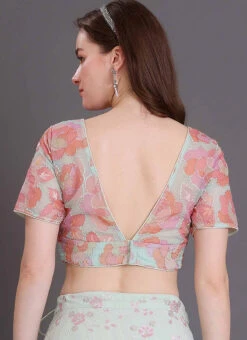 Multicolored Organza Embroidered Blouse Festive Wear -Sari Grace Shop multicolored organza embroidered blouse BLBS02309120 b