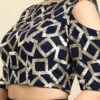 Navy Blue Sequins Net Cold Shoulder Blouse Festive Wear -Sari Grace Shop navy blue sequins net cold shoulder blouse BLBS02303764 l