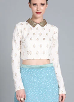 Off White Embroidered Blouse Festive Wear 8 Off White Embroidered Blouse Festive Wear -Sari Grace Shop off white embroidered blouse BLBS02209594 u