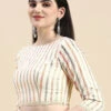 Off White Printed Cotton Blouse Festive Wear 2 Off White Printed Cotton Blouse Festive Wear -Sari Grace Shop off white printed cotton blouse BLBS02210829 l