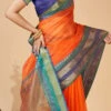 Orange Cotton Kota Saree Festive Wear 1 Orange Cotton Kota Saree Festive Wear -Sari Grace Shop orange cotton kota saree sasacw9509 l