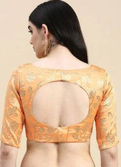 Peach Brocade Blouse Festive Wear 13 Peach Brocade Blouse Festive Wear -Sari Grace Shop peach brocade blouse BLBS02210831 b