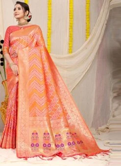 Peach Color Weaving Patola Silk Paithani Silk Saree Festive Wear 8 Peach Color Weaving Patola Silk Paithani Silk Saree Festive Wear -Sari Grace Shop peach color weaving patola silk paithani silk saree sasom78919 u