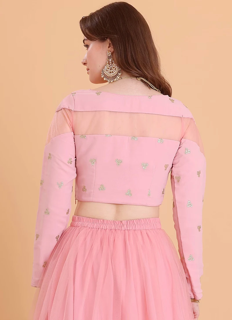 Peach Embroidered Blouse Festive Wear 6 Peach Embroidered Blouse Festive Wear - Image 4