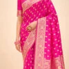 Pink Art Silk Sari Festive Wear -Sari Grace Shop pink art silk sari sasacw8600 l
