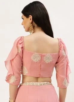 Pink Embroidered Ruffles Style Blouse Party Wear 9 Pink Embroidered Ruffles Style Blouse Party Wear -Sari Grace Shop pink embroidered ruffles style blouse BLBS02305211 b