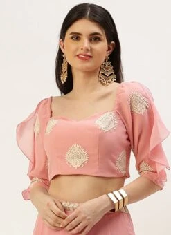 Pink Embroidered Ruffles Style Blouse Party Wear 8 Pink Embroidered Ruffles Style Blouse Party Wear -Sari Grace Shop pink embroidered ruffles style blouse BLBS02305211 u