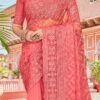 Pink Net Thread Embroidered Saree Party Wear -Sari Grace Shop pink net thread embroidered saree sasun1477 l