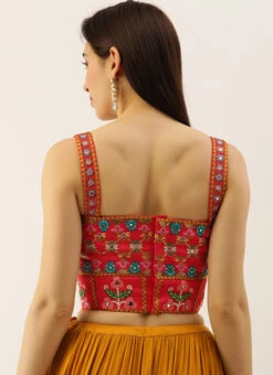 Pink Silk Embroidered Work Blouse Party Wear -Sari Grace Shop pink silk embroidered work blouse blspfb133 b