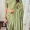 Pista Green Silk Embroidery Sequins Work Saree Party Wear -Sari Grace Shop pista green silk embroidery sequins work saree samkns101927005 l