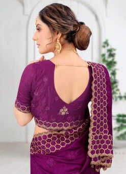 Purple Two Tone Vichitra Silk Embroidered N Stones Saree Party Wear 9 Purple Two Tone Vichitra Silk Embroidered N Stones Saree Party Wear -Sari Grace Shop purple two tone vichitra silk embroidered n stones saree sasnf5376 b