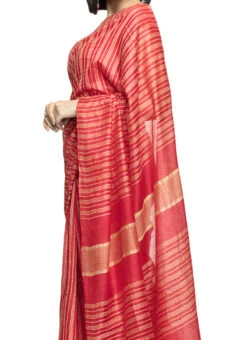 Red Art Silk Cotton Sari After Six Wear