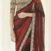 Red Organza Embroidered Gota Saree Party Wear 2 Red Organza Embroidered Gota Saree Party Wear -Sari Grace Shop red organza embroidered gota saree sasad9503 l