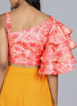 Red Printed Blouse With Flared Sleeves Festive Wear Party Wear 13 Red Printed Blouse With Flared Sleeves Festive Wear Party Wear -Sari Grace Shop red printed blouse with flared sleeves BLBS02209581 b