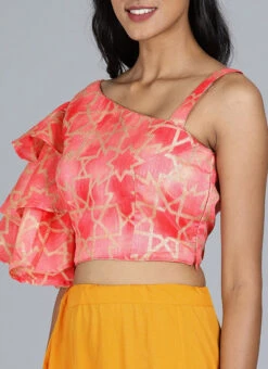 Red Printed Blouse With Flared Sleeves Festive Wear Party Wear 12 Red Printed Blouse With Flared Sleeves Festive Wear Party Wear -Sari Grace Shop red printed blouse with flared sleeves BLBS02209581 u