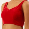 Red Velvet Readymade Blouse Party Wear -Sari Grace Shop red velvet readymade blouse blspfb199re l