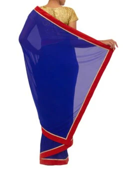 Royal Blue Lycra Net Border Saree Party Wear -Sari Grace Shop royal blue lycra net border saree sa30h71101 b