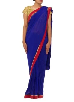 Royal Blue Lycra Net Border Saree Party Wear -Sari Grace Shop royal blue lycra net border saree sa30h71101 u