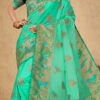 Sea Green Color Zari Weaving Organza Saree Party Wear 1 Sea Green Color Zari Weaving Organza Saree Party Wear -Sari Grace Shop sea green color zari weaving organza saree samt002d l